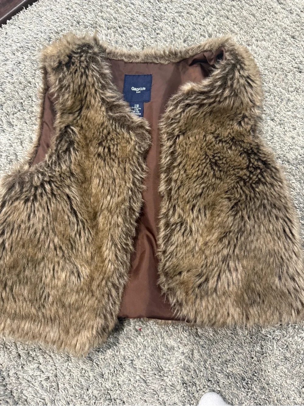 GAP Girls Faux Fur Vest in Brown